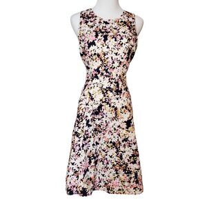 Liz Claiborne Sleeveless Floral Print Cotton Blend Dress Size 8 Office Work Chur